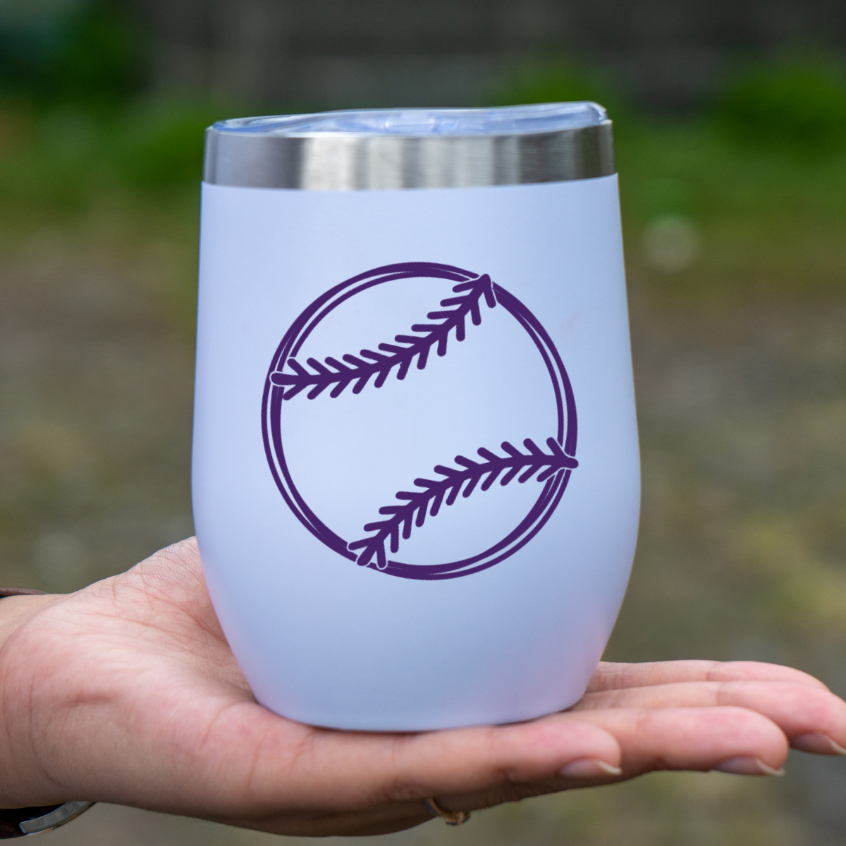 Minimalist Baseball Stitched Vinyl Decal