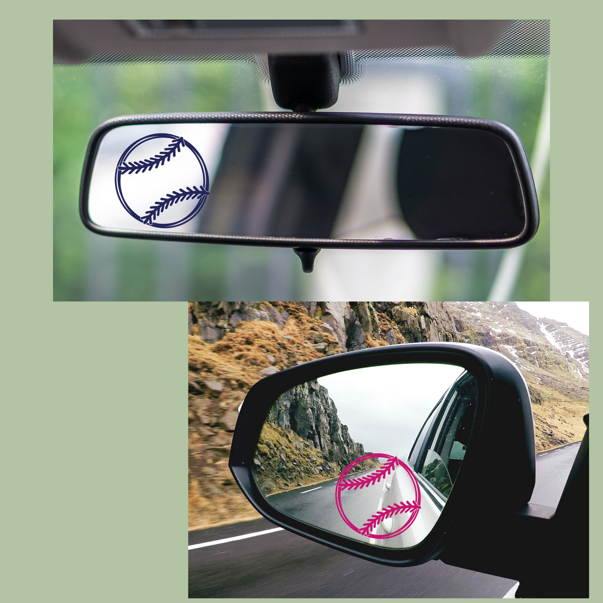 Minimalist Baseball Stitched Vinyl Decal