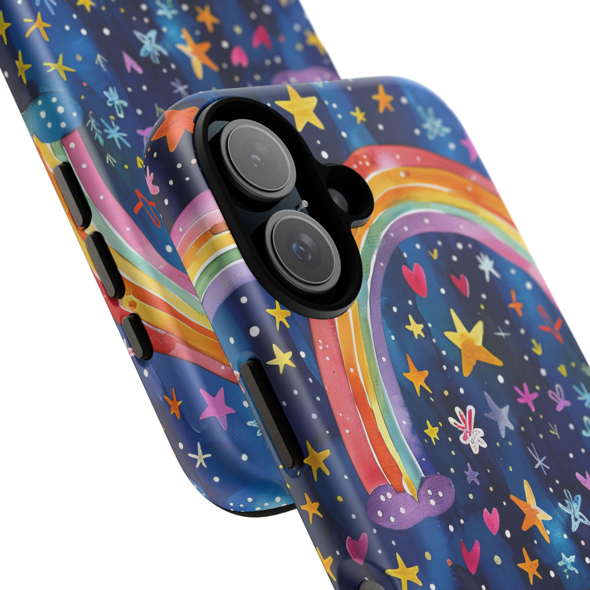 Colorful Rainbow Dreams - Psychedelic Stars Tough Phone Case for iPhone 16, 15, 14, 13, & 12 - Durable Protection