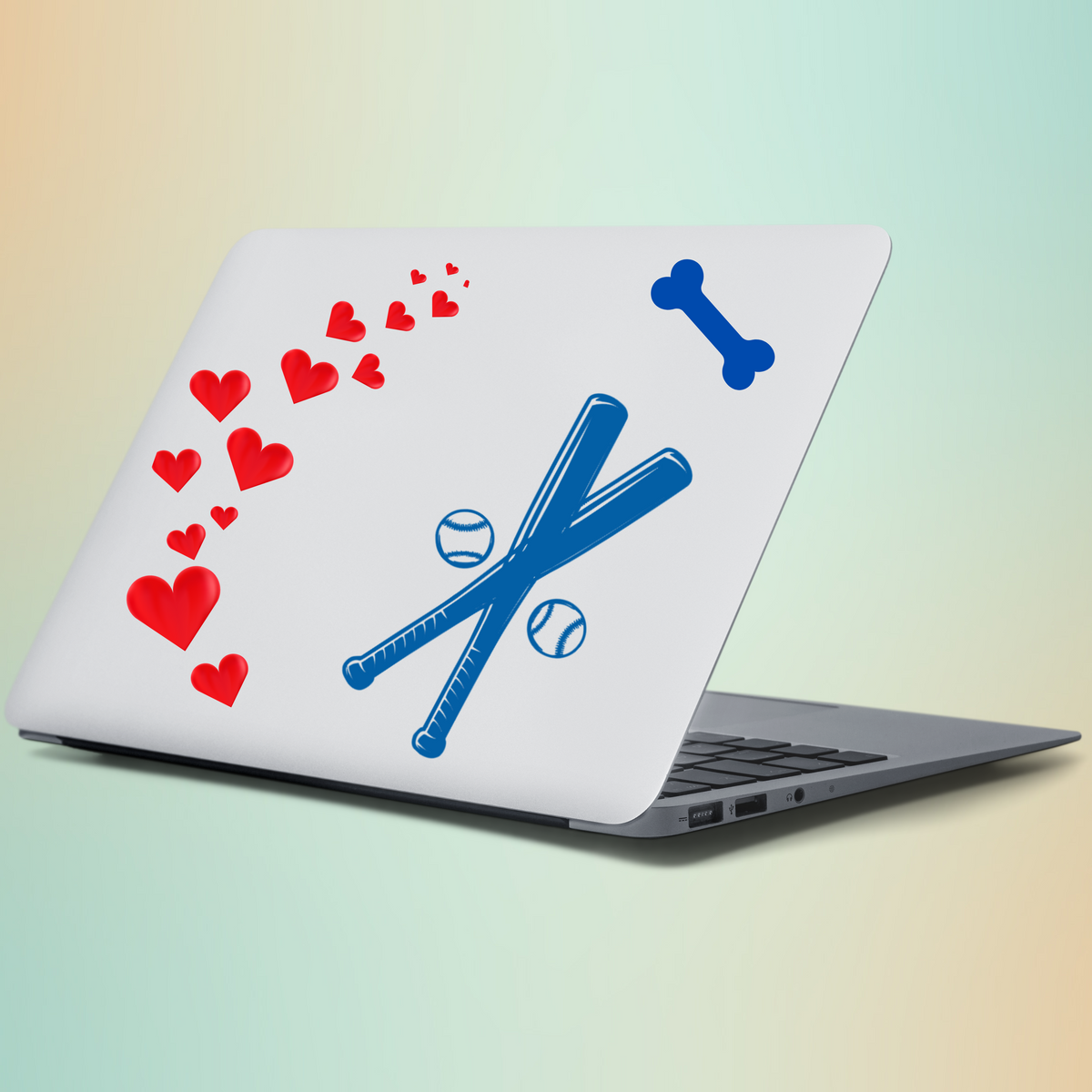 Crossed Baseball Bats with Balls Vinyl Decal