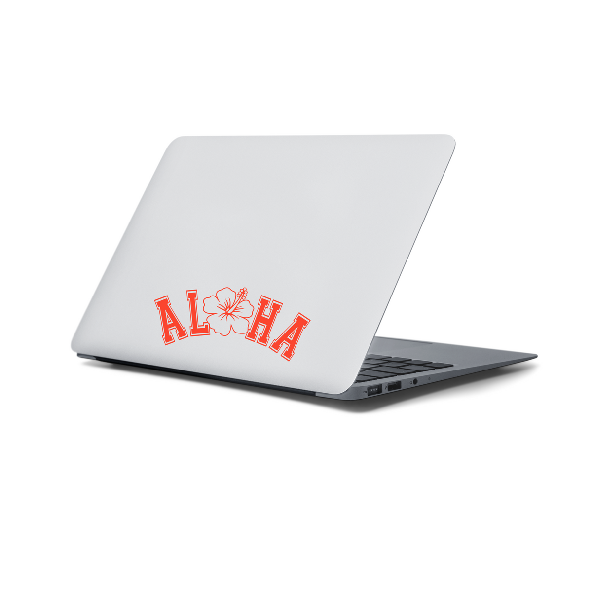 Aloha with Hibiscus Decal