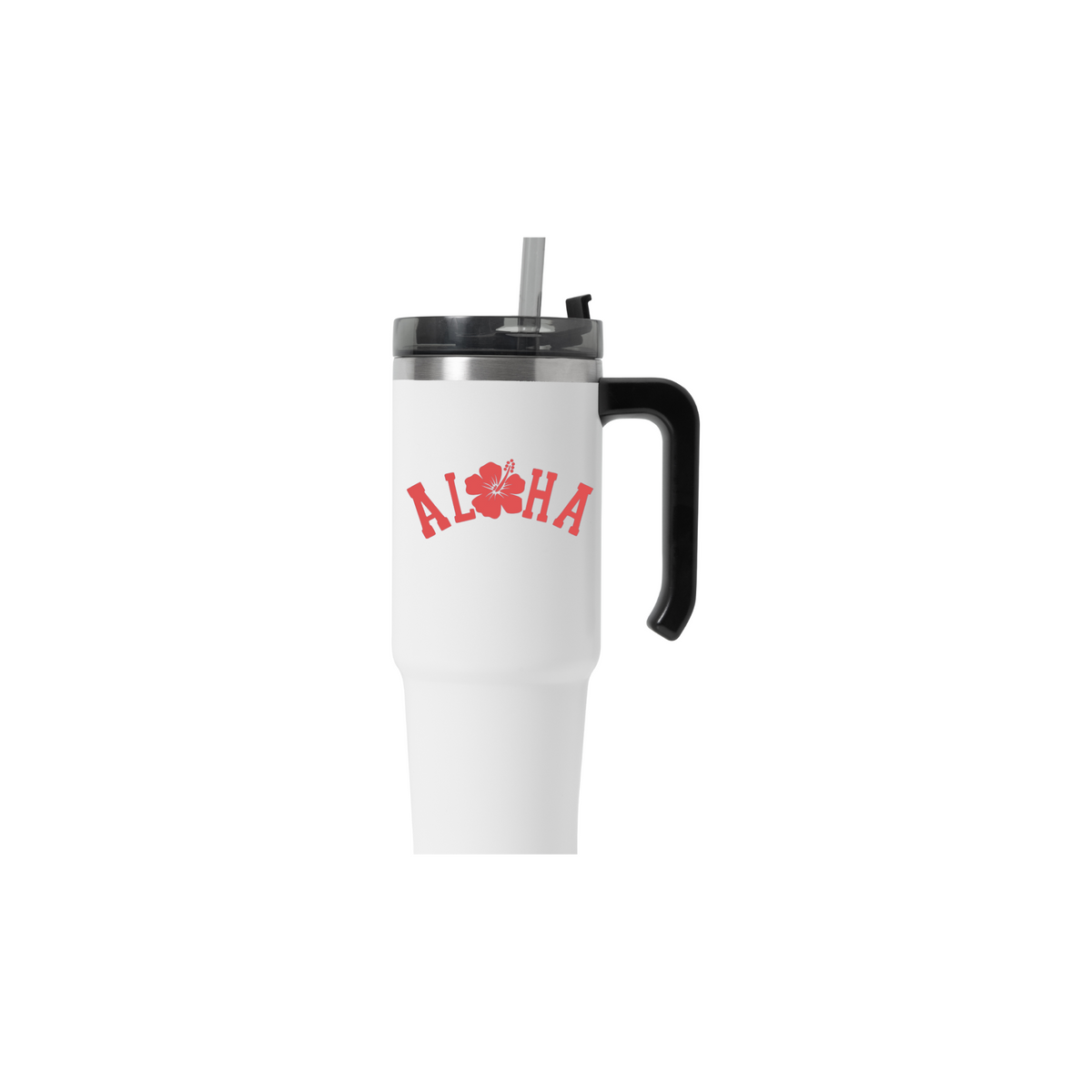 Aloha with Hibiscus Decal