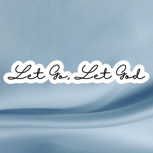 a picture of a blue background with the words let go let go