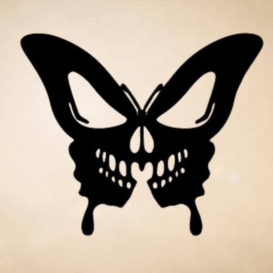 Butterfly Skull Vinyl Decal, Decal for Car Windows, Laptop, Phones, Water Bottle, Mug, Tumblers, Wall Art, Journals, Notebooks,  Skateboard