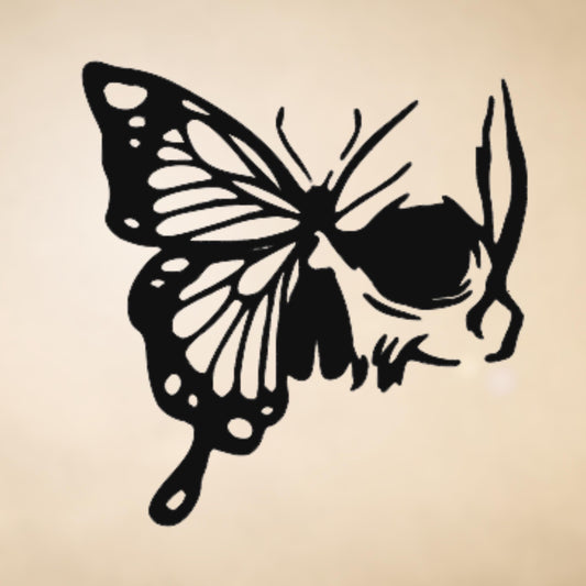 Butterfly & Skull Vinyl Decal, Decal for Car Windows, Trucks, Laptop, Phone, Water Bottle, Mug, Tumblers, Wall Art, Journals, Notebooks