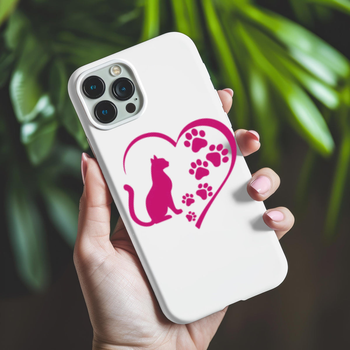 Cat in Heart with Paw Prints Vinyl Decal - Feline Decal, Decal for Car Windows, Trucks, Laptop, Mugs, Notebook, Phones, Tumblers, Kindle