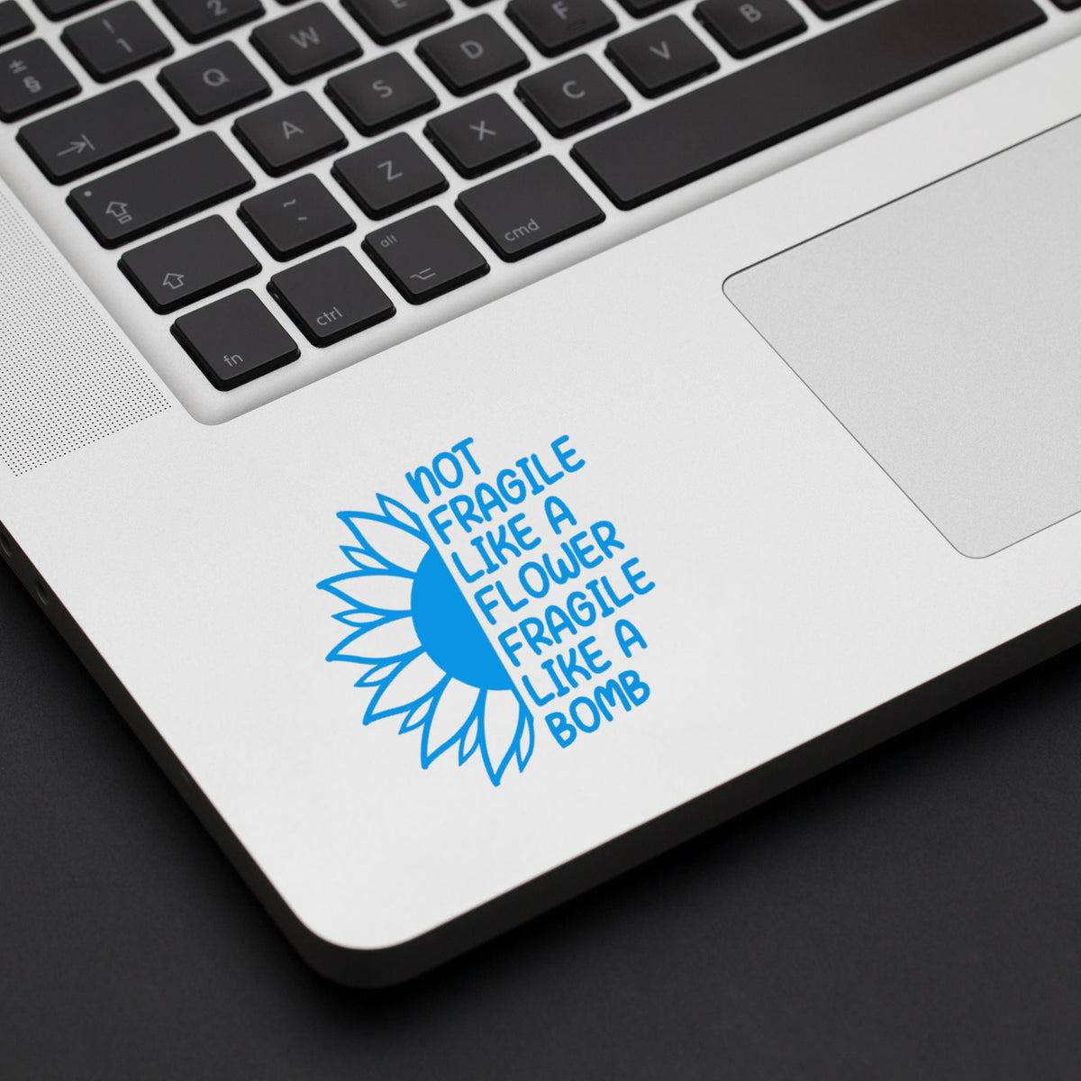 Fragile Like A Bomb Sunflower Vinyl Sticker Car Decal, Sassy Decal for Phone, Cute Laptop Decal, Water Bottles, Notebooks, Mugs, Journals